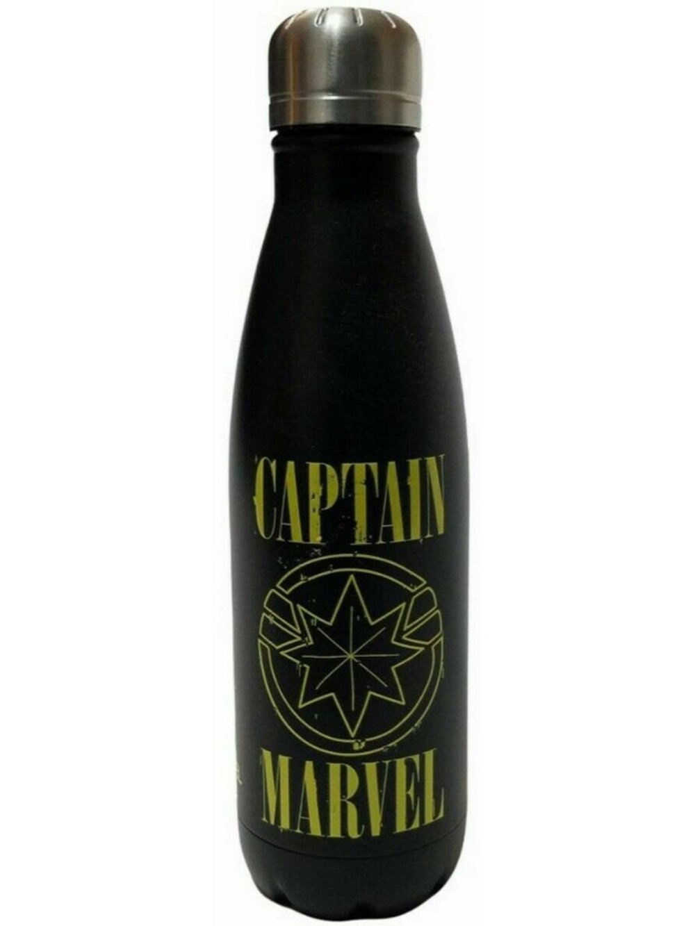 Marvel Captain Marvel Stainless Steel Water Bottle 17 oz Avengers Logo Black NEW